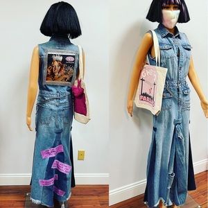 Repurposed denim jumpsuit